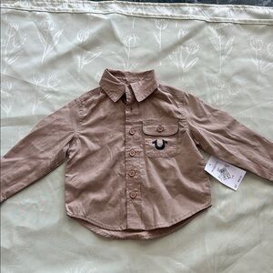 Kids 12M True Religion Tan Button-Up Shirt